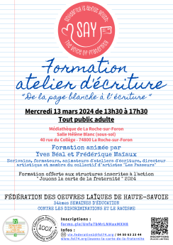 Formation atelier d'écriture avec Yves Béal